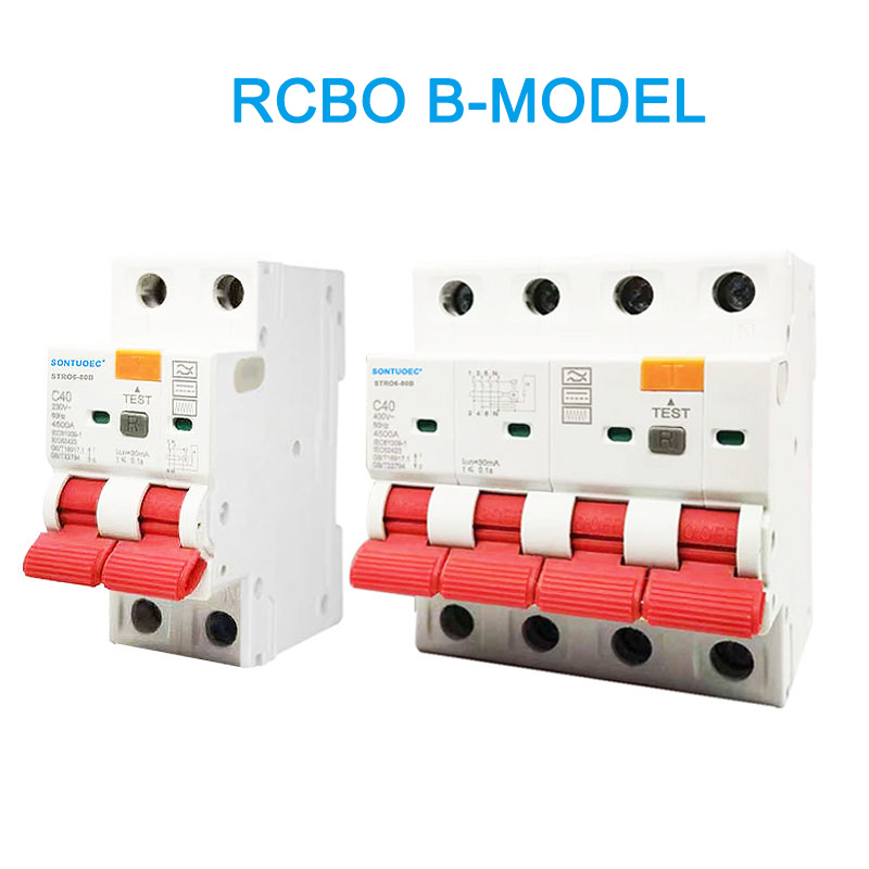 RCBO B MODEL 2P 4P Поточный выключатель остаточного тока остаточного тока